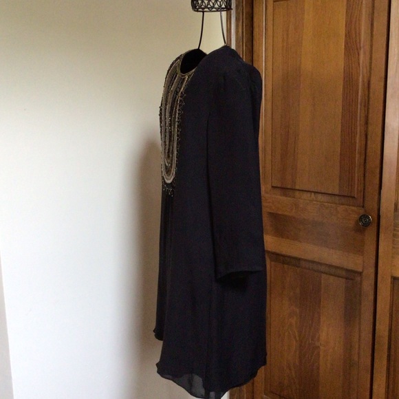 Parker embellished silk mini dress, black, small - Picture 2 of 10